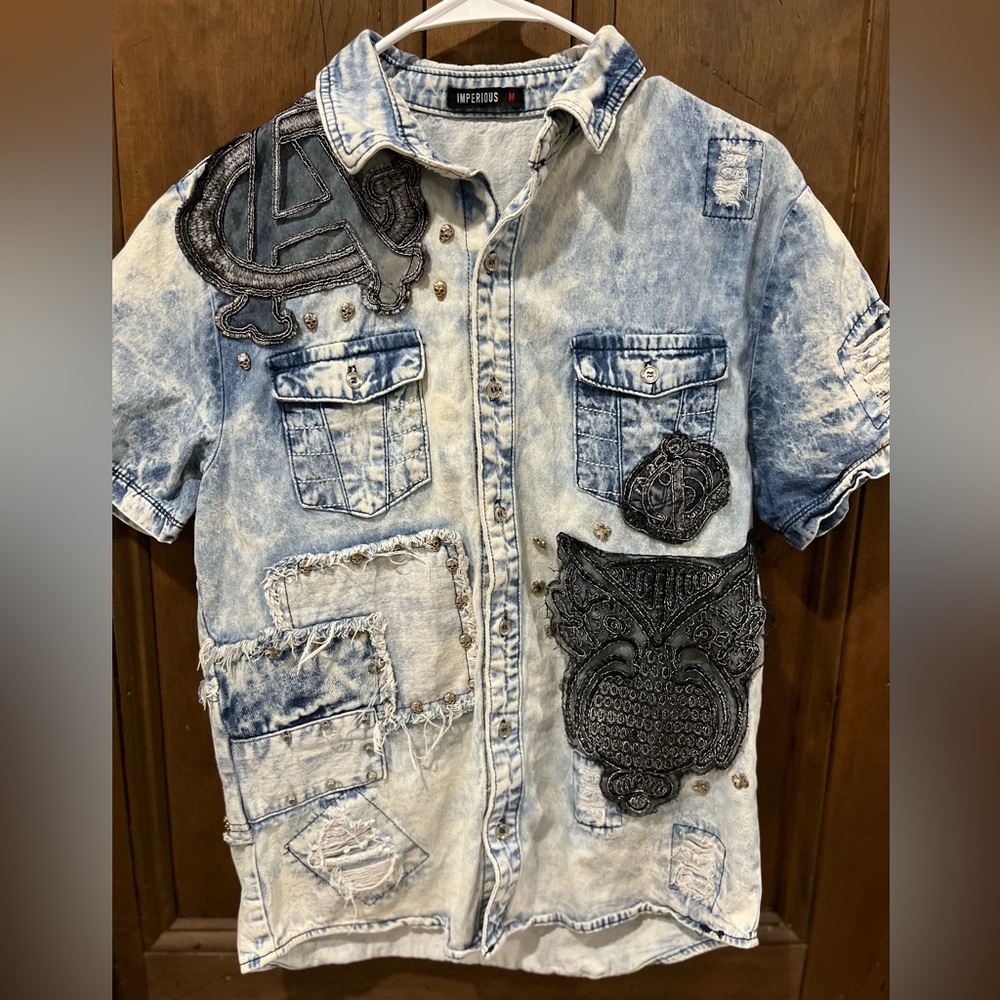 MENS IMPERIOUS SHORT SLEEVE DENIM SHIRT